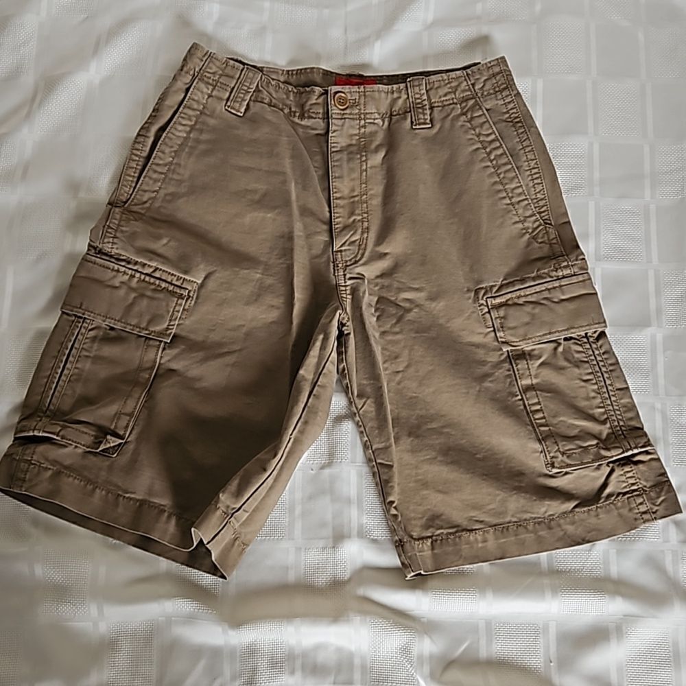 IZOD Men's Cargo Cotton Shorts Khaki Size 30